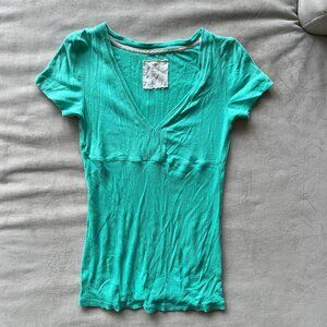 Women's Green and Blue Shirt